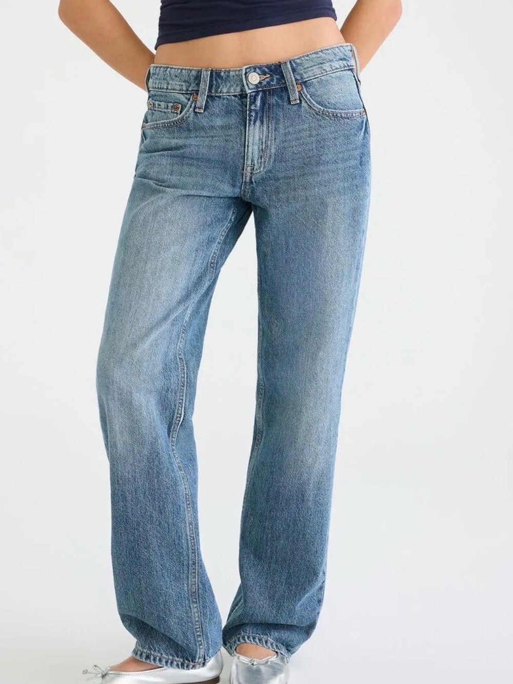 Aeropostale Low-Rise Baggy Jean Med Wash 00R